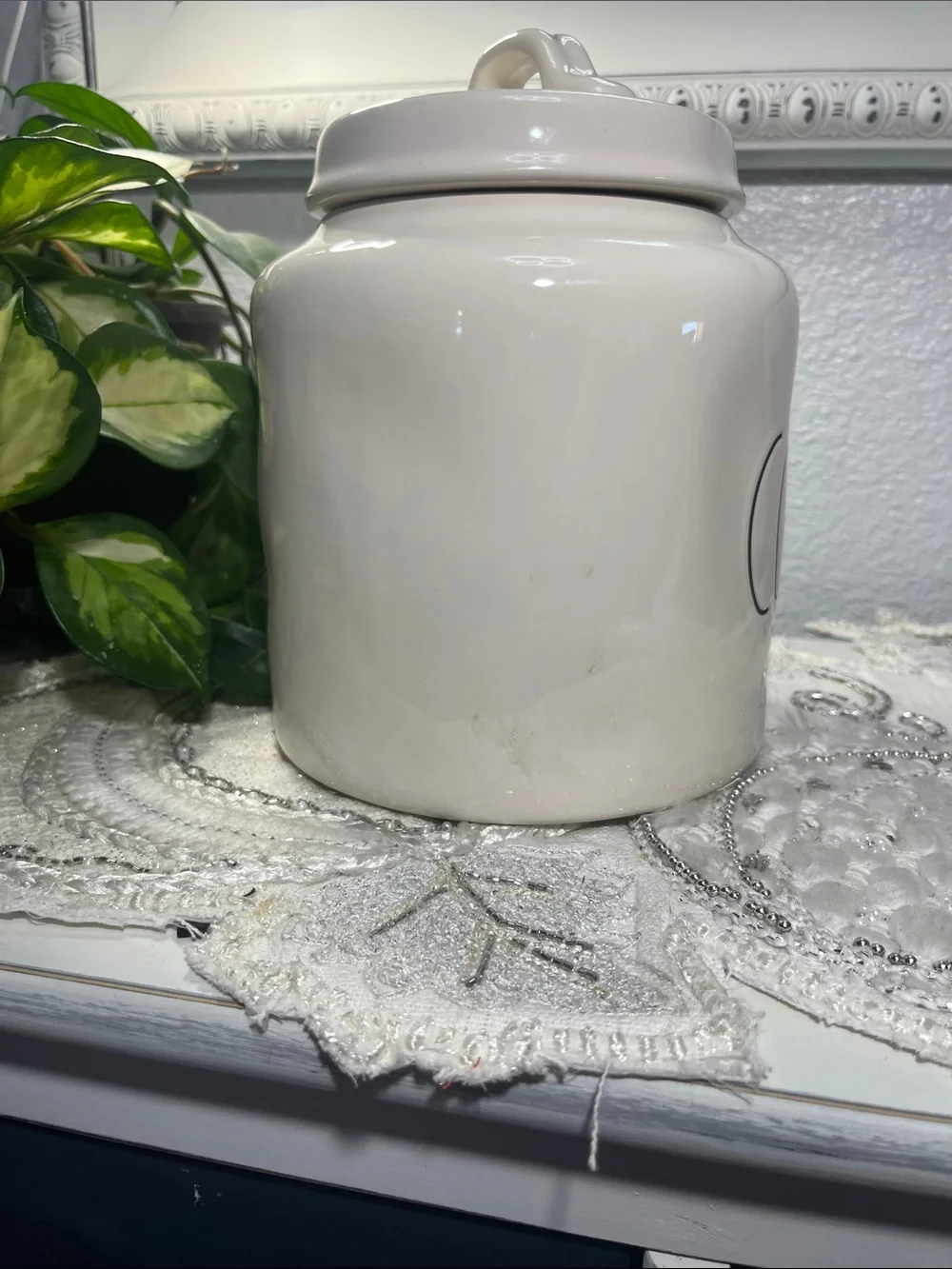 NWOT Rae Dunn Glazed Ceramic Canister w/ Lid